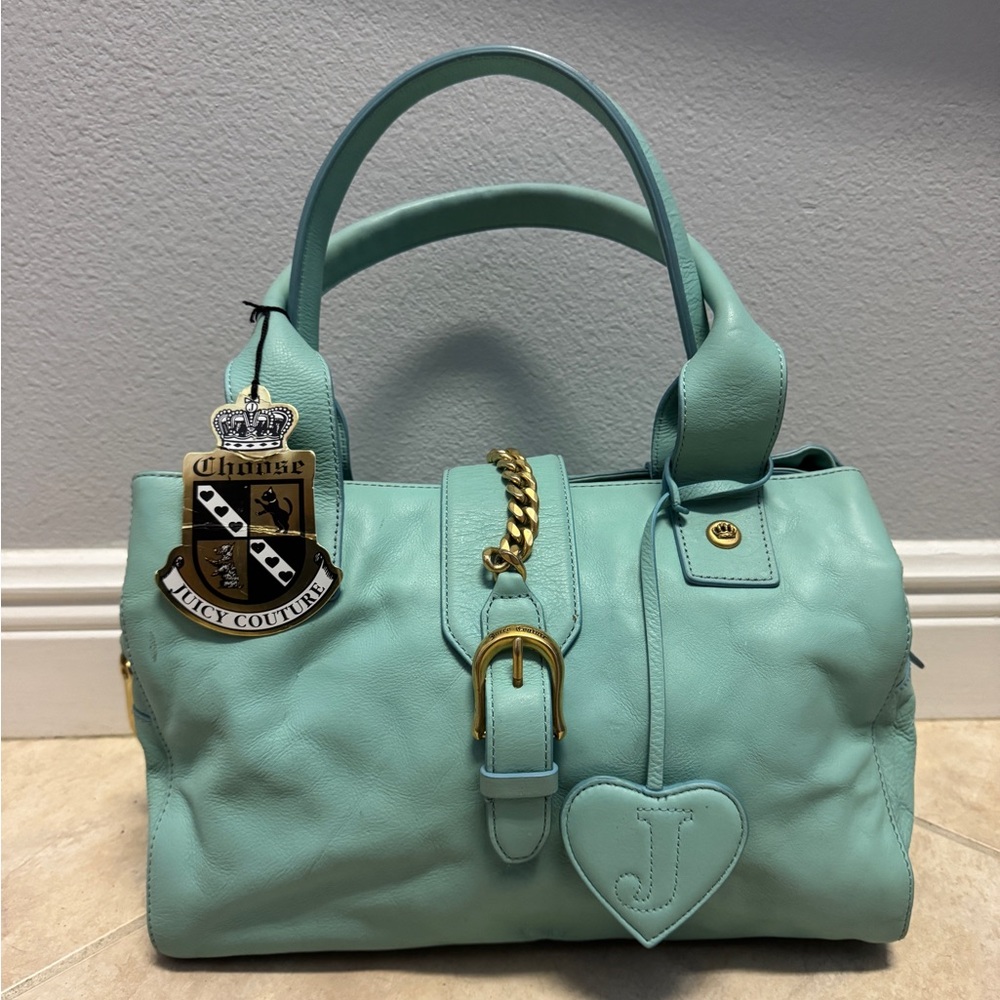 Juicy Couture Aqua Satchel with Gold Accents